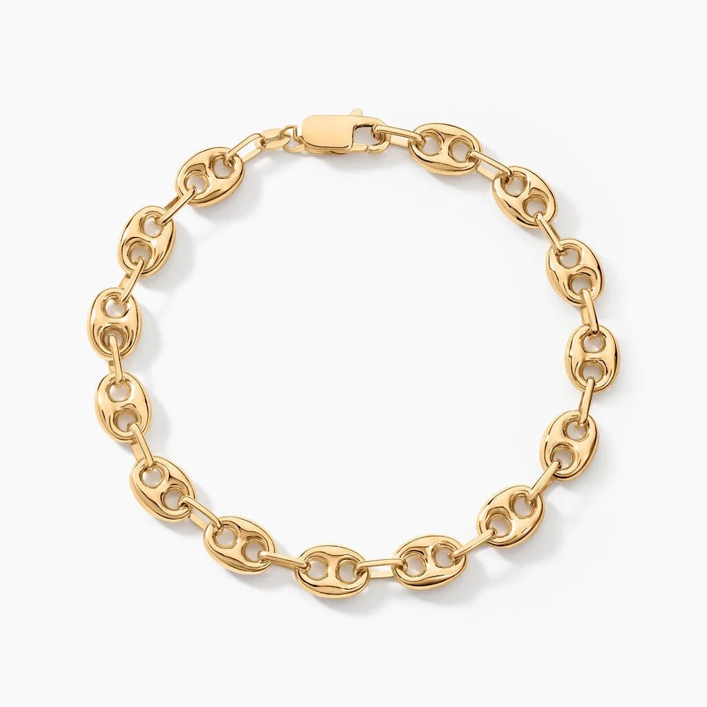 Chaîne de Cheville Grain de Café 10mm – Acier Inoxydable Doré Femme et Homme - Bijou Graine de Café - Colliergrainedecafe.fr