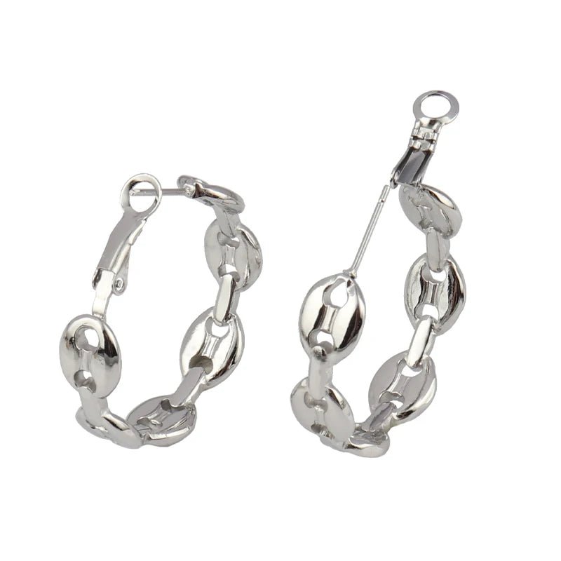 Créoles géométriques acier inoxydable – Boucles d'oreilles tendance pour femme - Bijou Graine de Café - Colliergrainedecafe.fr