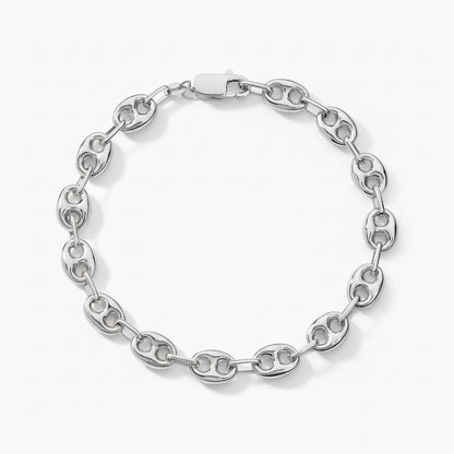 Bracelet Grain de Café 10mm – Chaîne Acier Inoxydable Argenté Homme et Femme - Bijou Graine de Café - Colliergrainedecafe.fr
