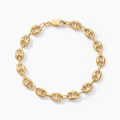 Chaîne de Cheville Grain de Café 10mm – Acier Inoxydable Doré Femme et Homme - Bijou Graine de Café - Colliergrainedecafe.fr