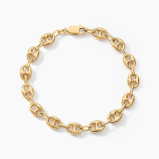 Chaîne de Cheville Grain de Café 10mm – Acier Inoxydable Doré Femme et Homme - Bijou Graine de Café - Colliergrainedecafe.fr