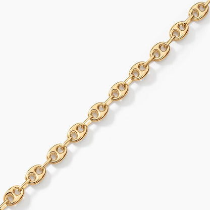 Chaîne de Cheville Grain de Café 10mm – Acier Inoxydable Doré Femme et Homme - Bijou Graine de Café - Colliergrainedecafe.fr