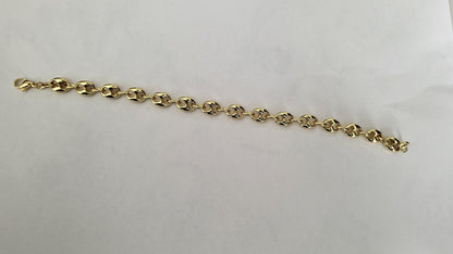 Bracelet Grain de Café 10mm – Chaîne Acier Inoxydable Doré Homme et Femme - Bijou Graine de Café - Colliergrainedecafe.fr