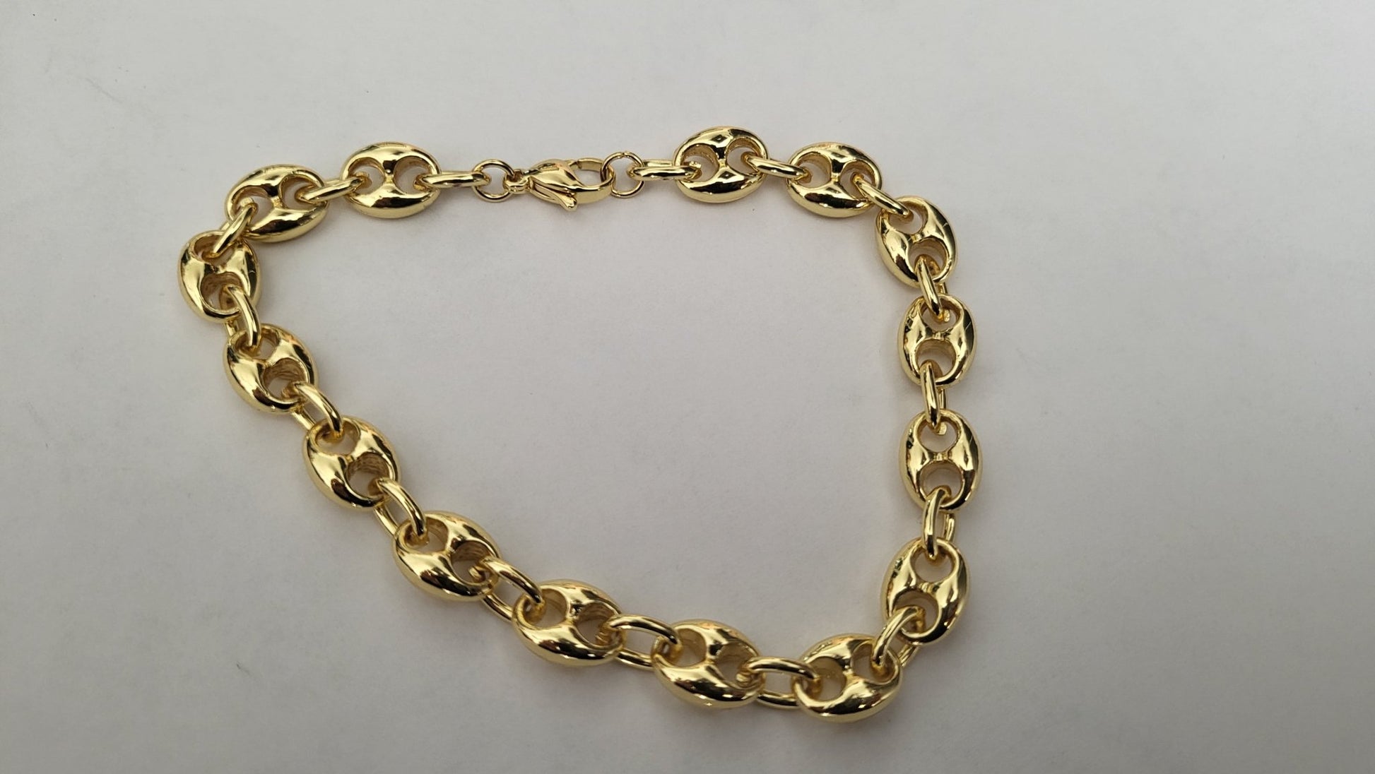 Bracelet Grain de Café 10mm – Chaîne Acier Inoxydable Doré Homme et Femme - Bijou Graine de Café - Colliergrainedecafe.fr