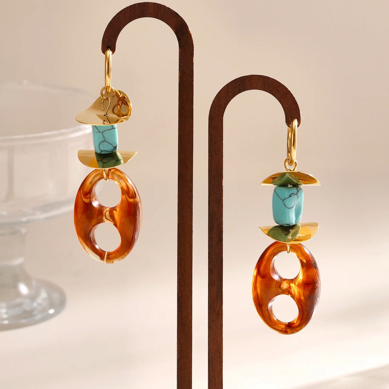 Collier Graine Café Résine Colorée Original – Set Bijoux Femme Acier Inoxydable - Bijou Graine de Café - Colliergrainedecafe.fr