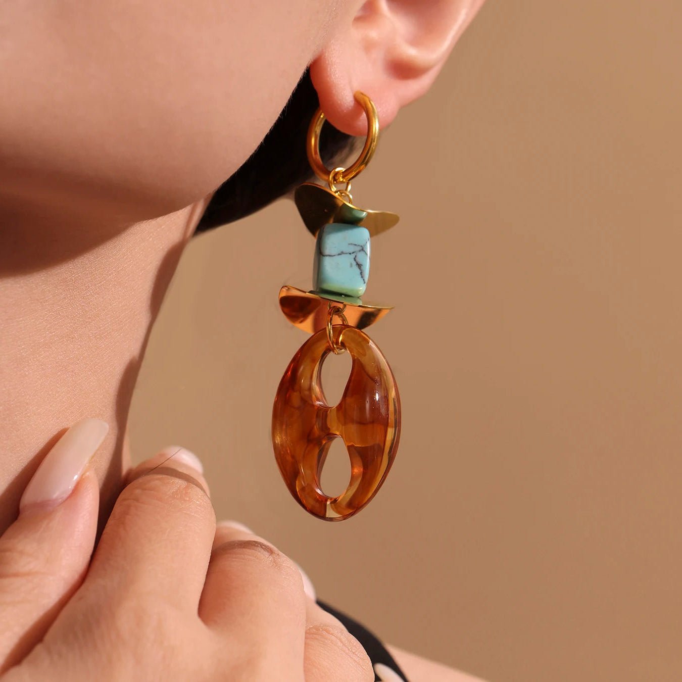 Collier Graine Café Résine Colorée Original – Set Bijoux Femme Acier Inoxydable - Bijou Graine de Café - Colliergrainedecafe.fr