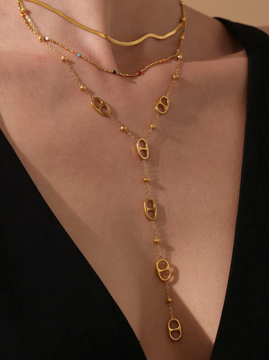 Collier Long Grain de Café – Chaîne Acier Inoxydable Plaqué Or ou argent - Bijou Graine de Café - Colliergrainedecafe.fr