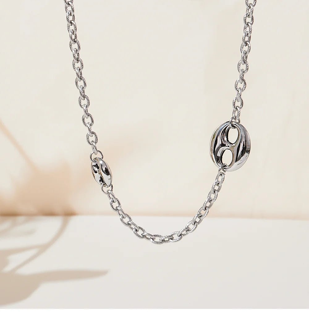 Collier Chaîne Épaisse 95cm Acier Inoxydable Plaqué Or Femme – Pendentif Ovale Hip - Hop - Bijou Graine de Café - Colliergrainedecafe.fr
