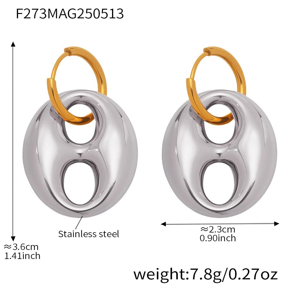 Boucles d'oreilles Graine de Café | Acier Inoxydable Plaqué Or 18K - Bijou Graine de Café - Colliergrainedecafe.fr