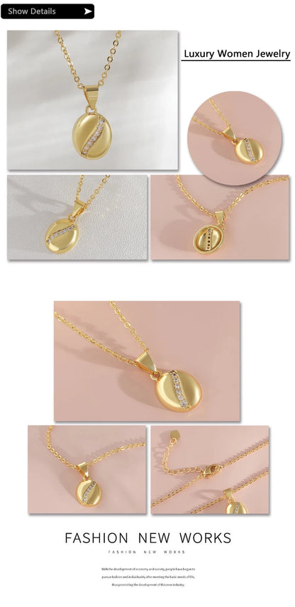 Pendentif Graine de Café – Collier Bracelet Boucles d'Oreilles Plaqué Or Femme - Bijou Graine de Café - Colliergrainedecafe.fr