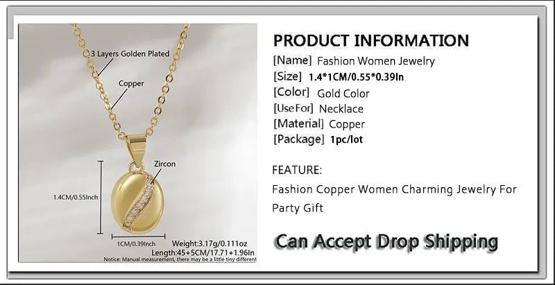 Pendentif Graine de Café – Collier Bracelet Boucles d'Oreilles Plaqué Or Femme - Bijou Graine de Café - Colliergrainedecafe.fr