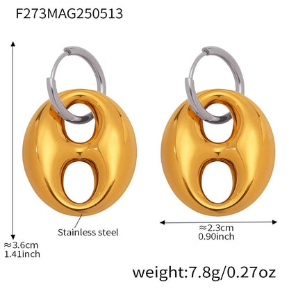 Boucles d'oreilles Graine de Café | Acier Inoxydable Plaqué Or 18K - Bijou Graine de Café - Colliergrainedecafe.fr