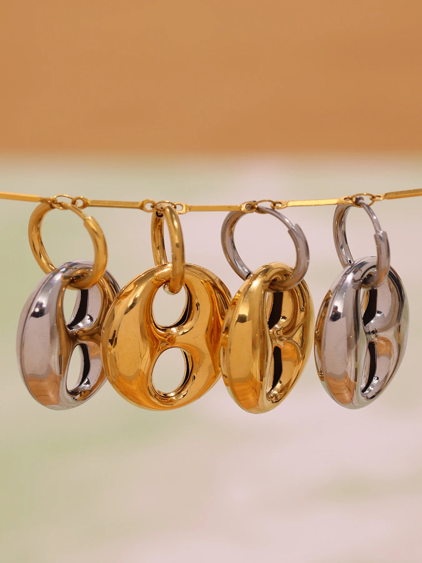 Boucles d'oreilles Graine de Café | Acier Inoxydable Plaqué Or 18K - Bijou Graine de Café - Colliergrainedecafe.fr