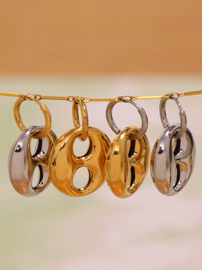 Boucles d'oreilles Graine de Café | Acier Inoxydable Plaqué Or 18K - Bijou Graine de Café - Colliergrainedecafe.fr