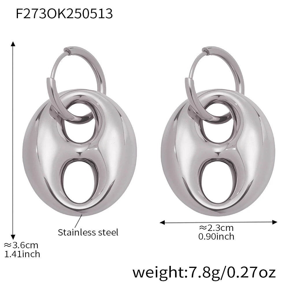 Boucles d'oreilles Graine de Café | Acier Inoxydable Plaqué Or 18K - Bijou Graine de Café - Colliergrainedecafe.fr