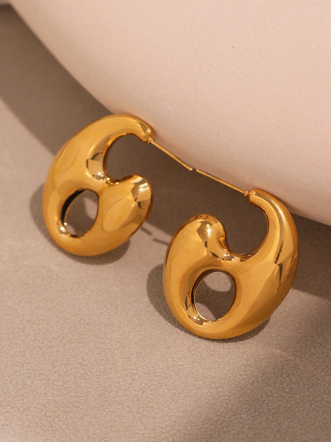Boucles d'oreilles Graine de Café | Acier Inoxydable Plaqué Or 18K - Bijou Graine de Café - Colliergrainedecafe.fr