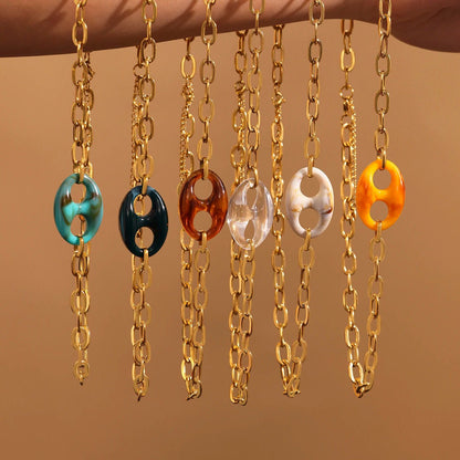 Collier Graine Café Résine Colorée Original – Set Bijoux Femme Acier Inoxydable - Bijou Graine de Café - Colliergrainedecafe.fr