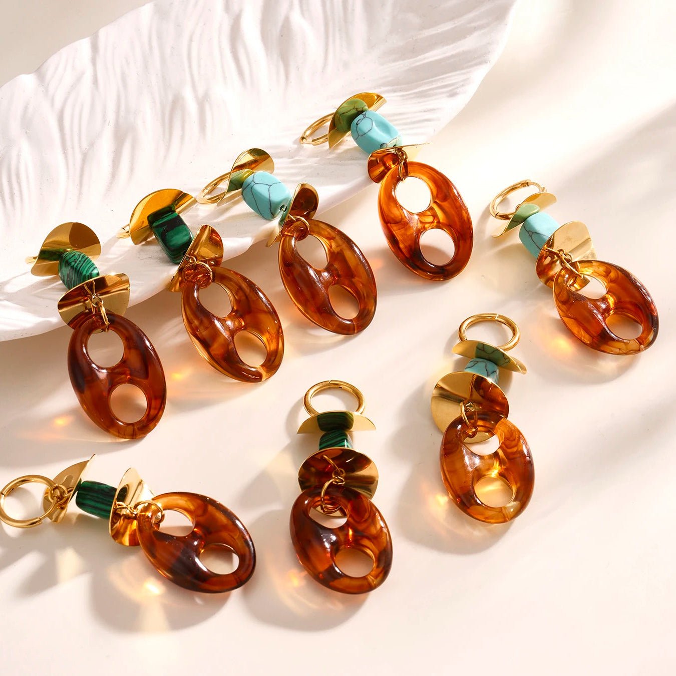 Collier Graine Café Résine Colorée Original – Set Bijoux Femme Acier Inoxydable - Bijou Graine de Café - Colliergrainedecafe.fr