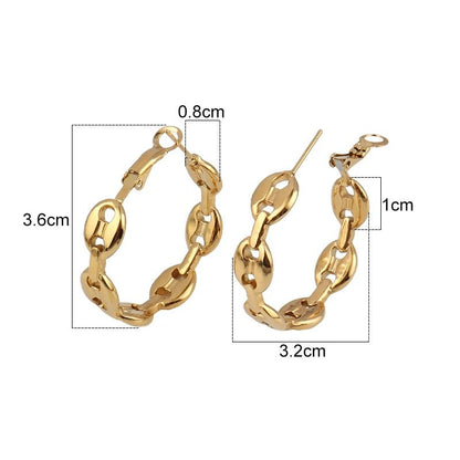 Créoles géométriques acier inoxydable – Boucles d'oreilles tendance pour femme - Bijou Graine de Café - Colliergrainedecafe.fr