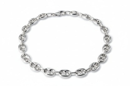 Bracelet Grain de Café 8mm – Chaîne Acier Inoxydable Argenté Homme et Femme - Bijou Graine de Café - Colliergrainedecafe.fr