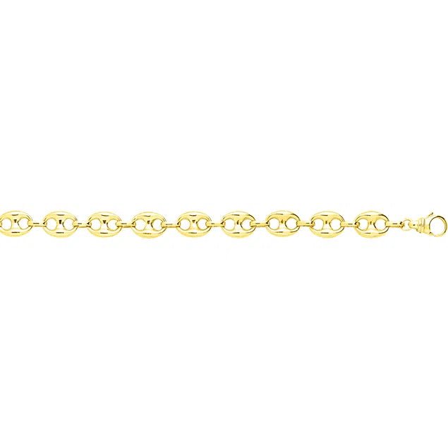 Chaîne de Cheville Grain de Café 8mm – Acier Inoxydable Doré Femme et Homme - Bijou Graine de Café - Colliergrainedecafe.fr