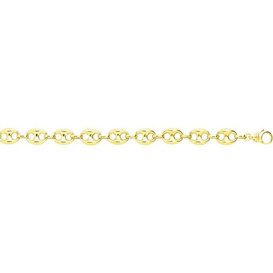 Chaîne de Cheville Grain de Café 8mm – Acier Inoxydable Doré Femme et Homme - Bijou Graine de Café - Colliergrainedecafe.fr