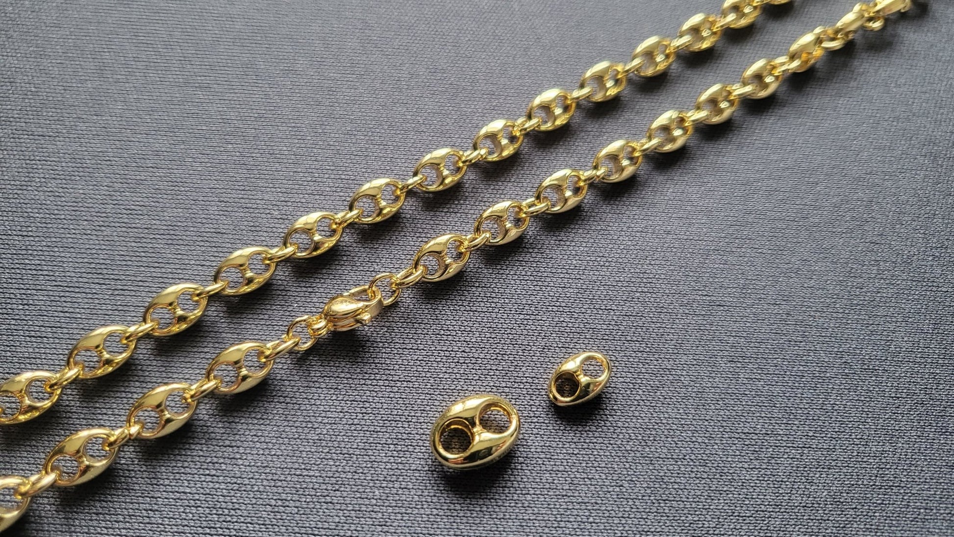 Collier Grain de Café 8mm – Chaîne Acier Inoxydable Doré Homme et Femme - Bijou Graine de Café - Colliergrainedecafe.fr