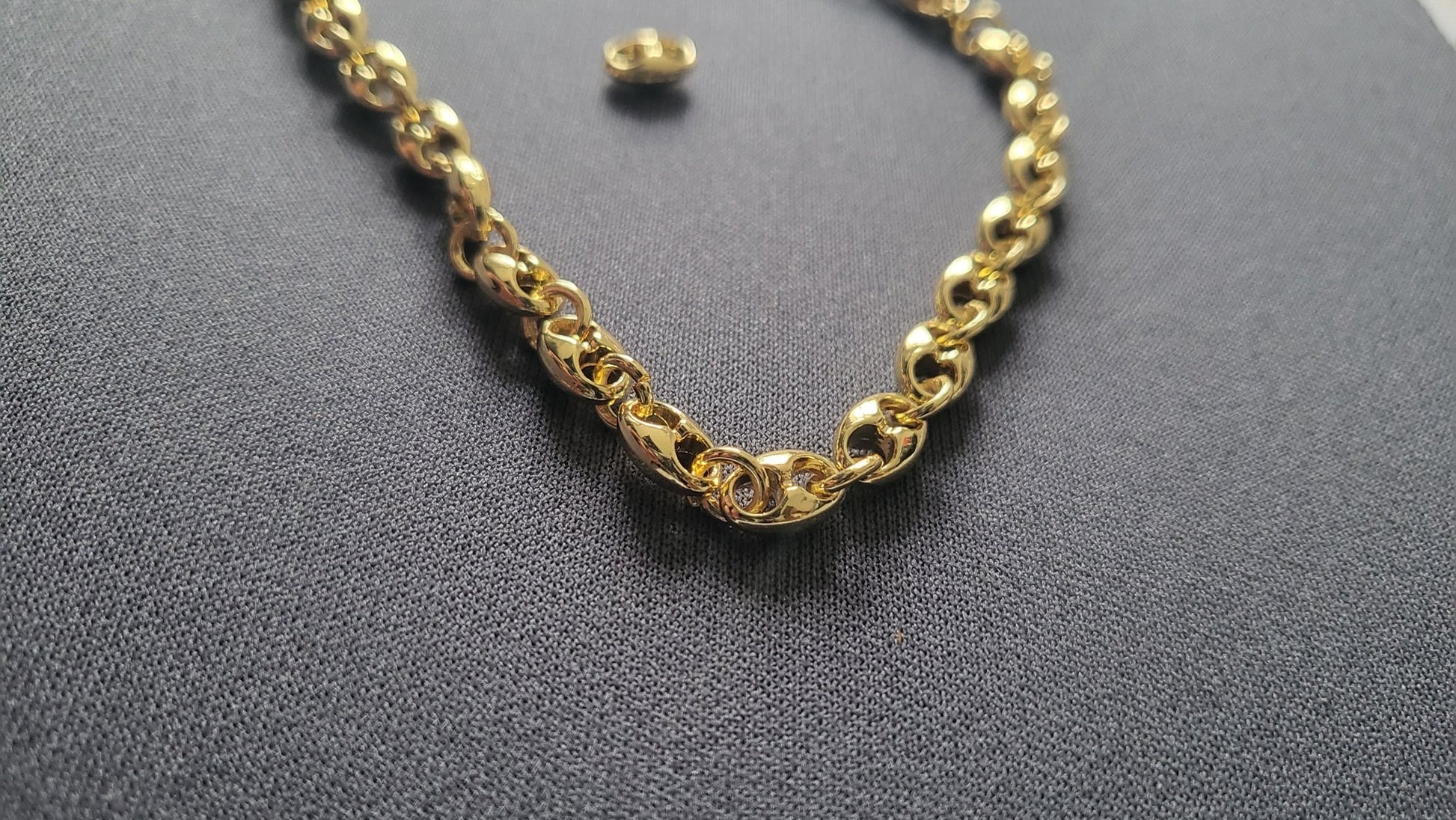 Collier Grain de Café 8mm – Chaîne Acier Inoxydable Doré Homme et Femme - Bijou Graine de Café - Colliergrainedecafe.fr