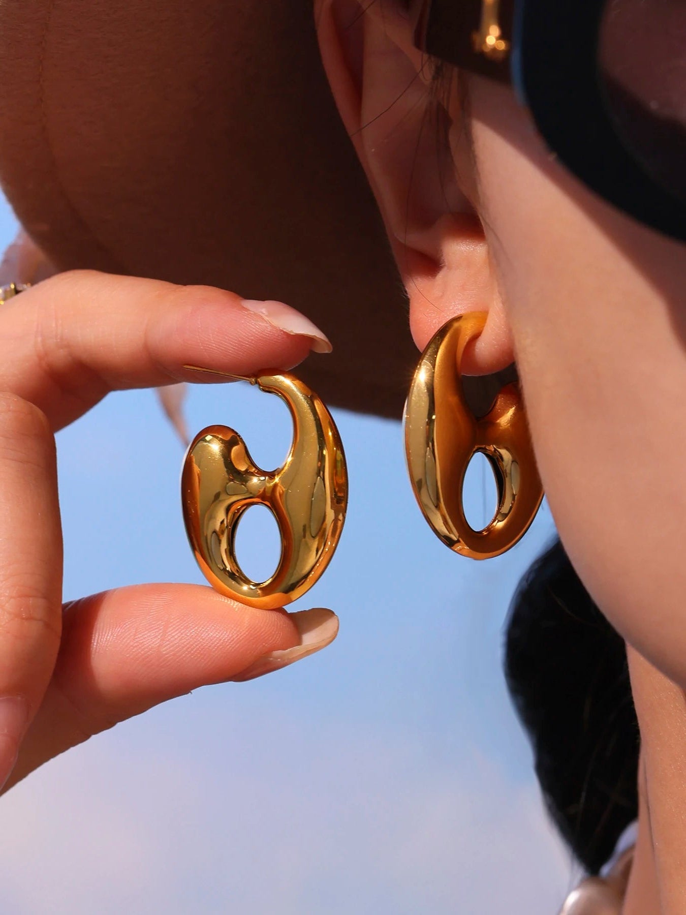 Boucles d'oreilles Graine de Café | Acier Inoxydable Plaqué Or 18K - Bijou Graine de Café - Colliergrainedecafe.fr