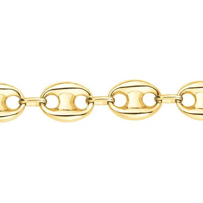 Chaîne de Cheville Grain de Café 10mm – Acier Inoxydable Doré Femme et Homme - Bijou Graine de Café - Colliergrainedecafe.fr